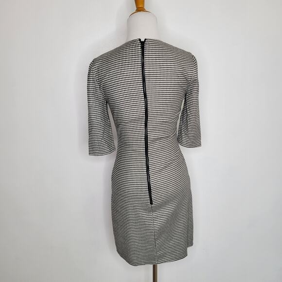 Alice + Olivia Delora Mini Dress Houndstooth Sheath Wool Graphic Women 4 - Picture 4 of 13